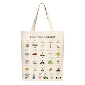 The Office Alphabet Print Tote Bag Nerdcore TV Pop Culture